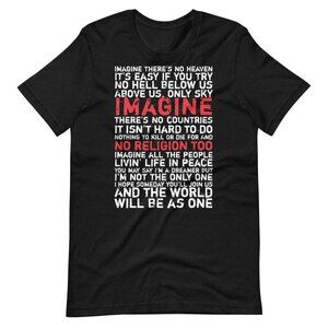 Imagine Lennon Unisex Music Peace Message Fan Gift Retro Classic T-Shirt 90